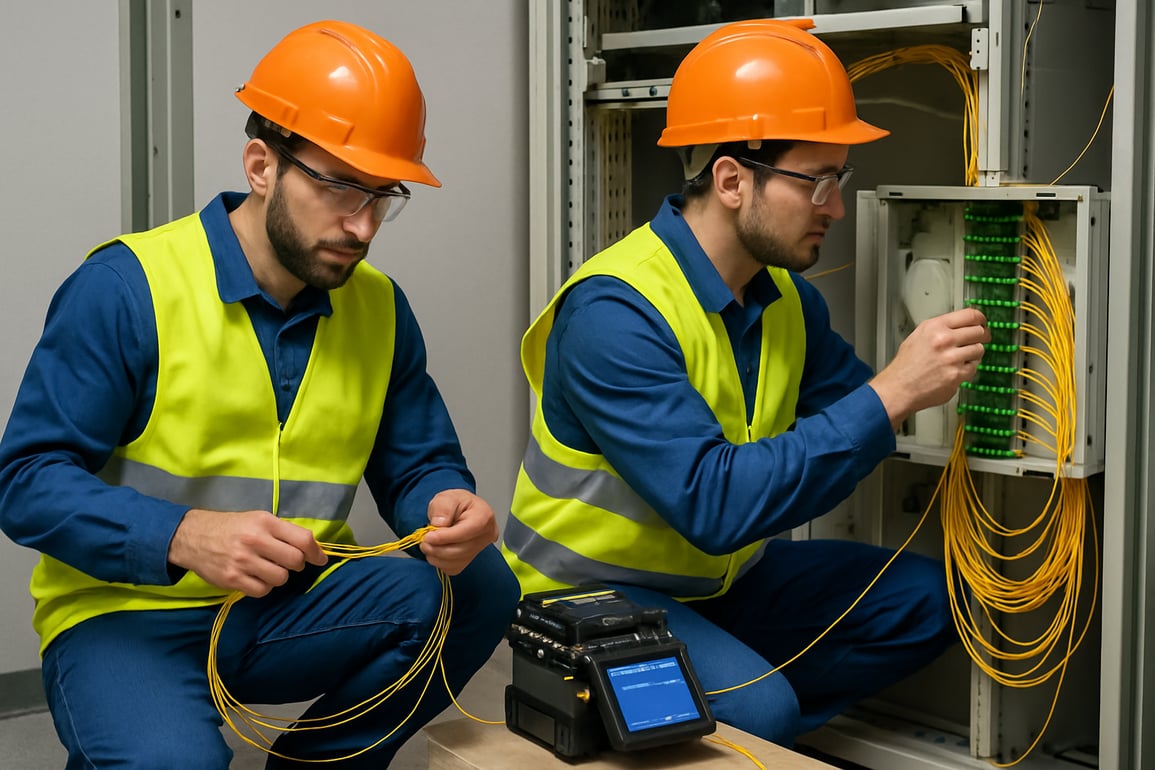 Instalacin de fibra ptica por tcnicos especializados